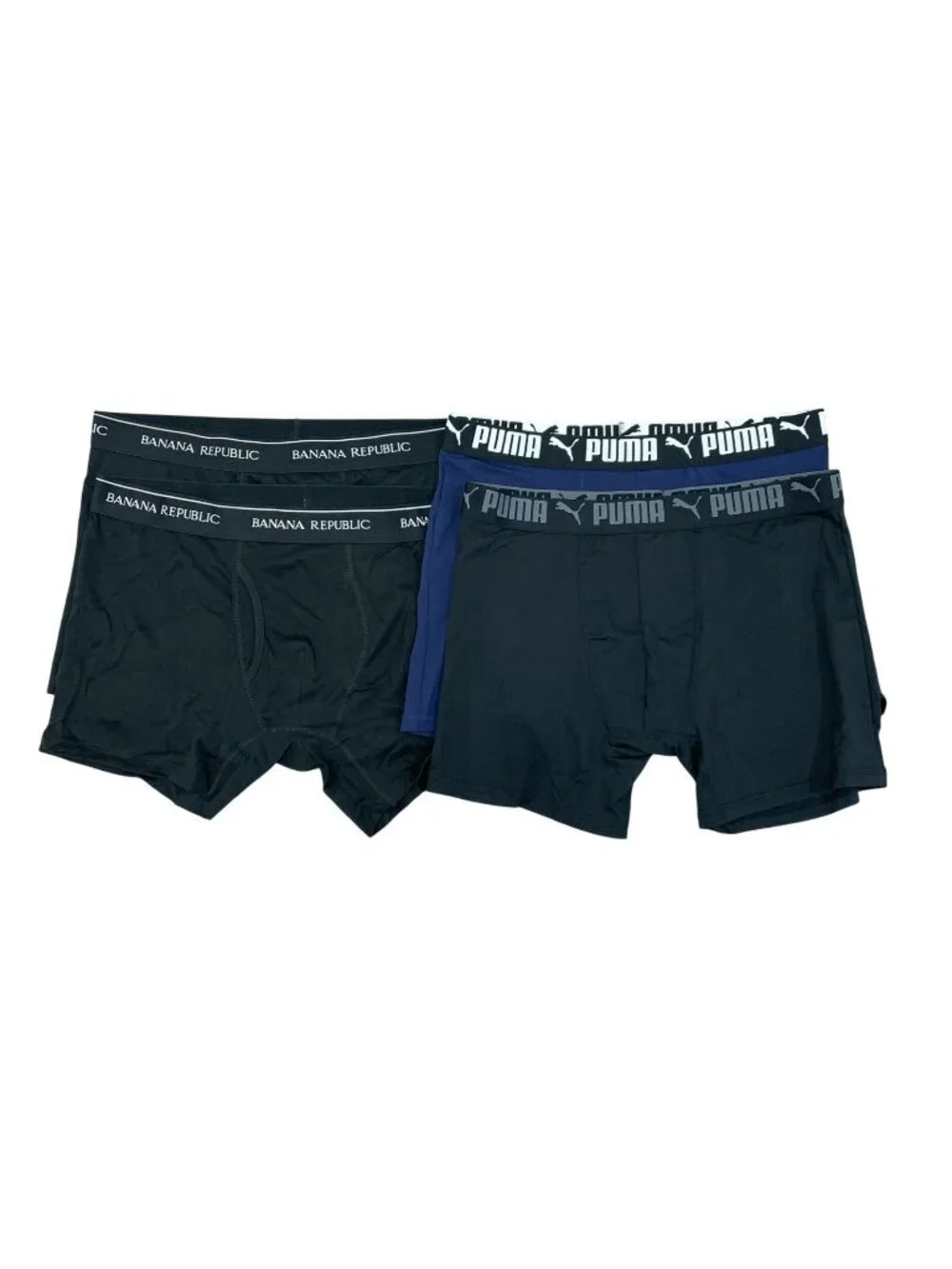 NWOT Banana Republic & Puma Men's XL Boxer Briefs 4-Pack Black & Navy B1767